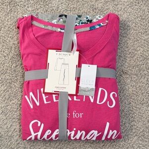 Cacique Hot Pink 'Weekends' Graphic Sleep Set